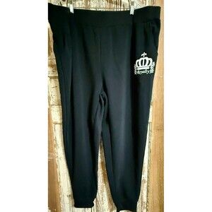 Women's New Look Fleece Jogger Pants - Black - Size 3X